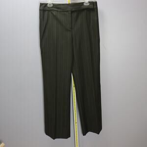 Ann Taylor Gray Wool Dress Pants Blue Pinstripe Size 10